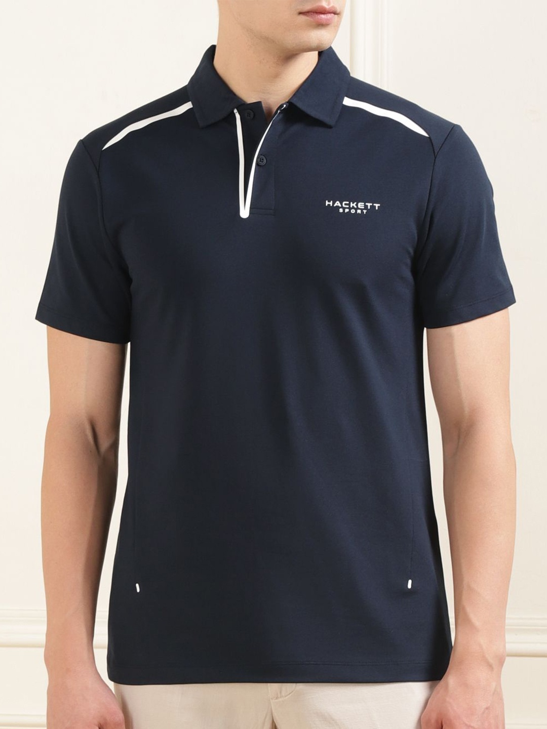 

HACKETT LONDON Polo Collar Cotton T-shirt, Navy blue