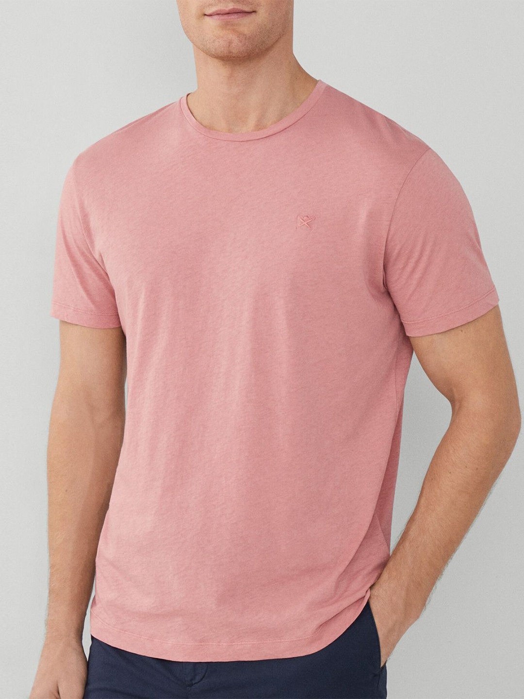 

HACKETT LONDON Round Neck Cotton Classic Fit T-shirt, Pink