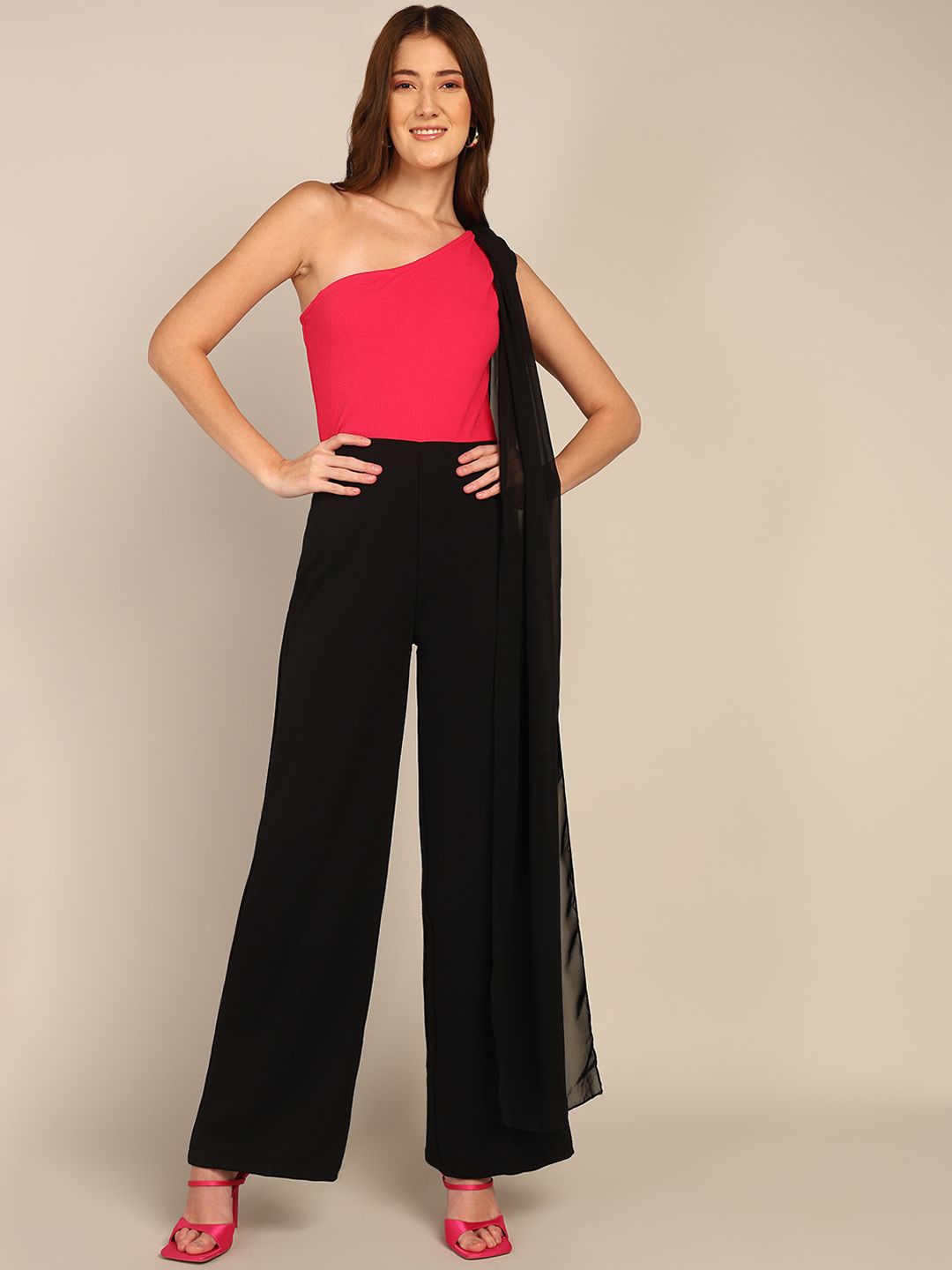 

DODO & MOA One Shoulder Basic Jumpsuit, Pink