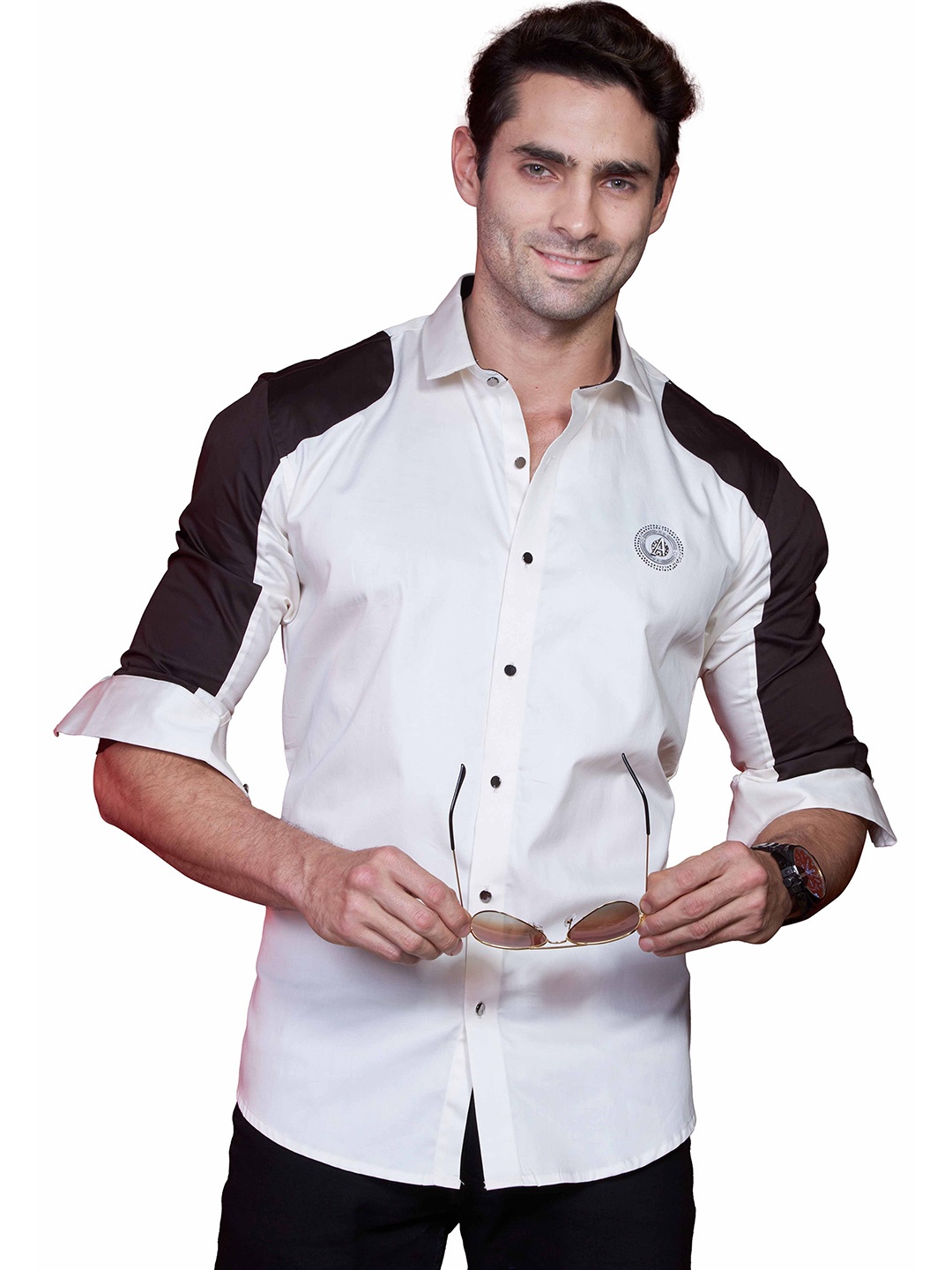 

ALMATY Comfort Slim Fit Opaque Cotton Party Shirt, Cream