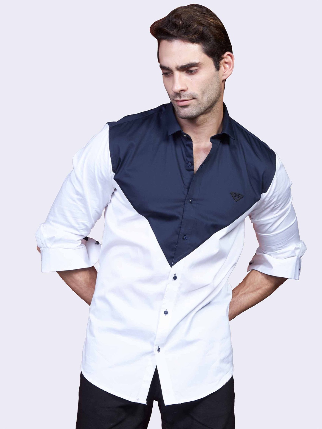 

ALMATY Comfort Cutaway Collar Slim Fit Cotton Casual Shirt, White