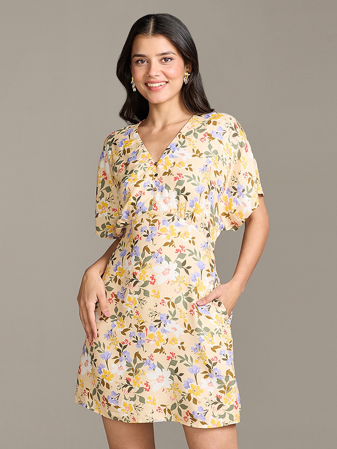 

20Dresses Floral Printed A-Line Dress, Yellow