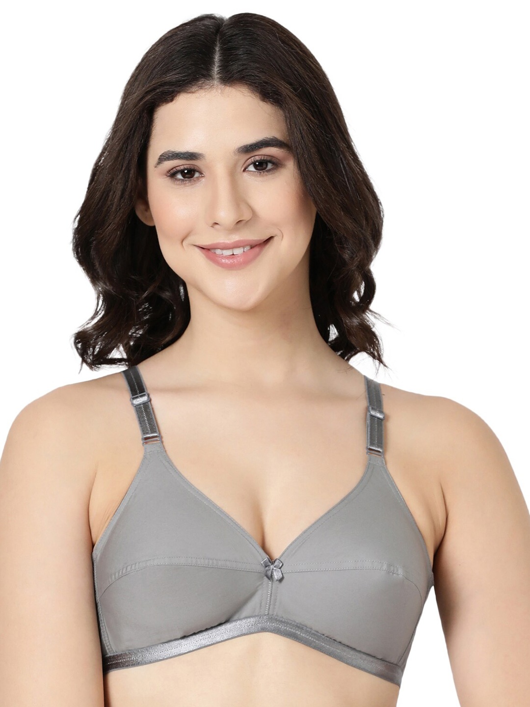 

BLOSSOM Women Solid Medium Coverage Non Padded Bra, Grey