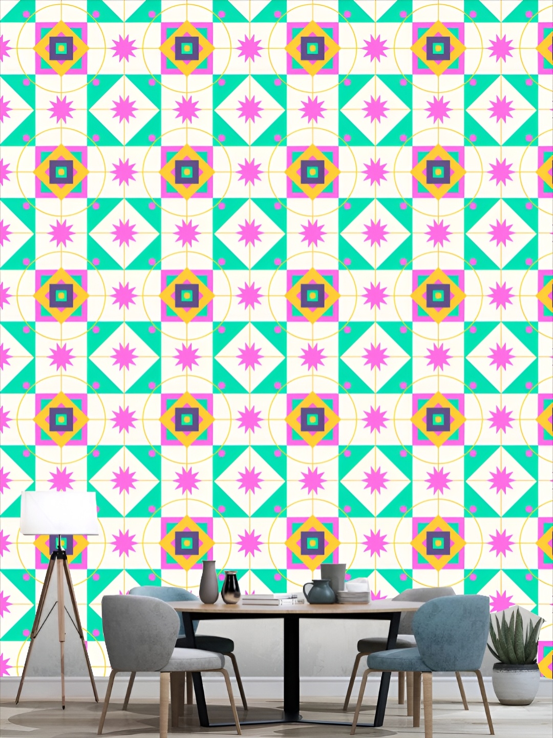 

KSHIRSA Off White & Green Printed Self-Adhesive 3D Wallpaper