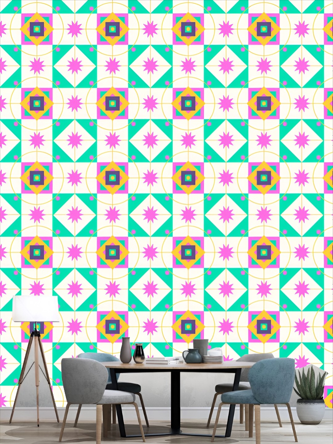 

KSHIRSA Off White & Green Printed Self-Adhesive 3D Wallpaper