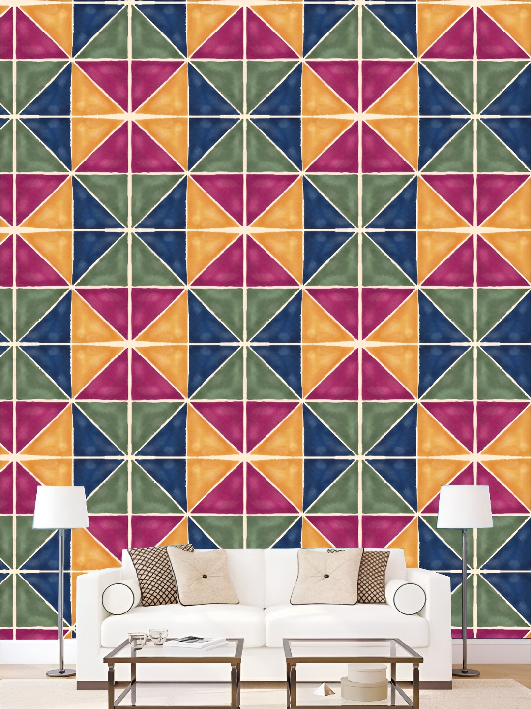 

KSHIRSA Pink & Yellow Printed Self-Adhesive 3D Wallpaper