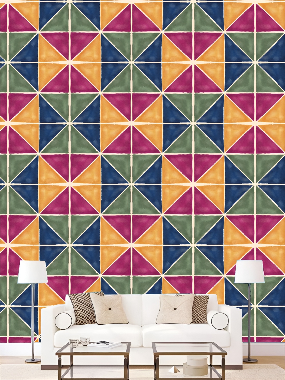 

KSHIRSA Yellow & Pink Printed Self-Adhesive 3D Wallpaper