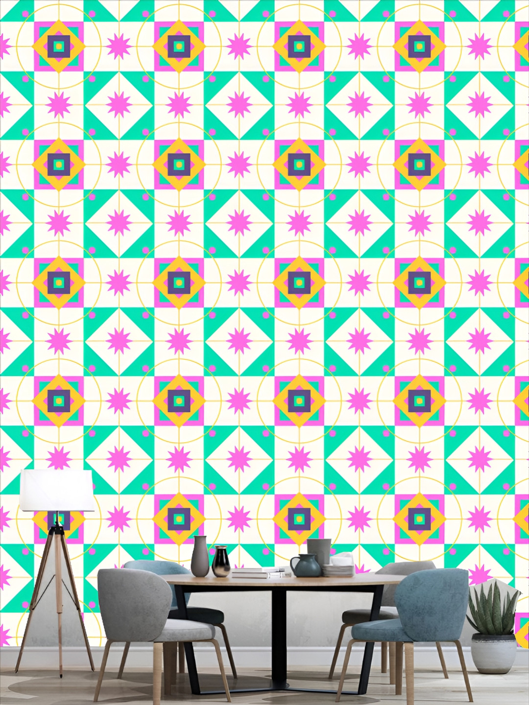

KSHIRSA Off White & Green Printed Self-Adhesive 3D Wallpaper