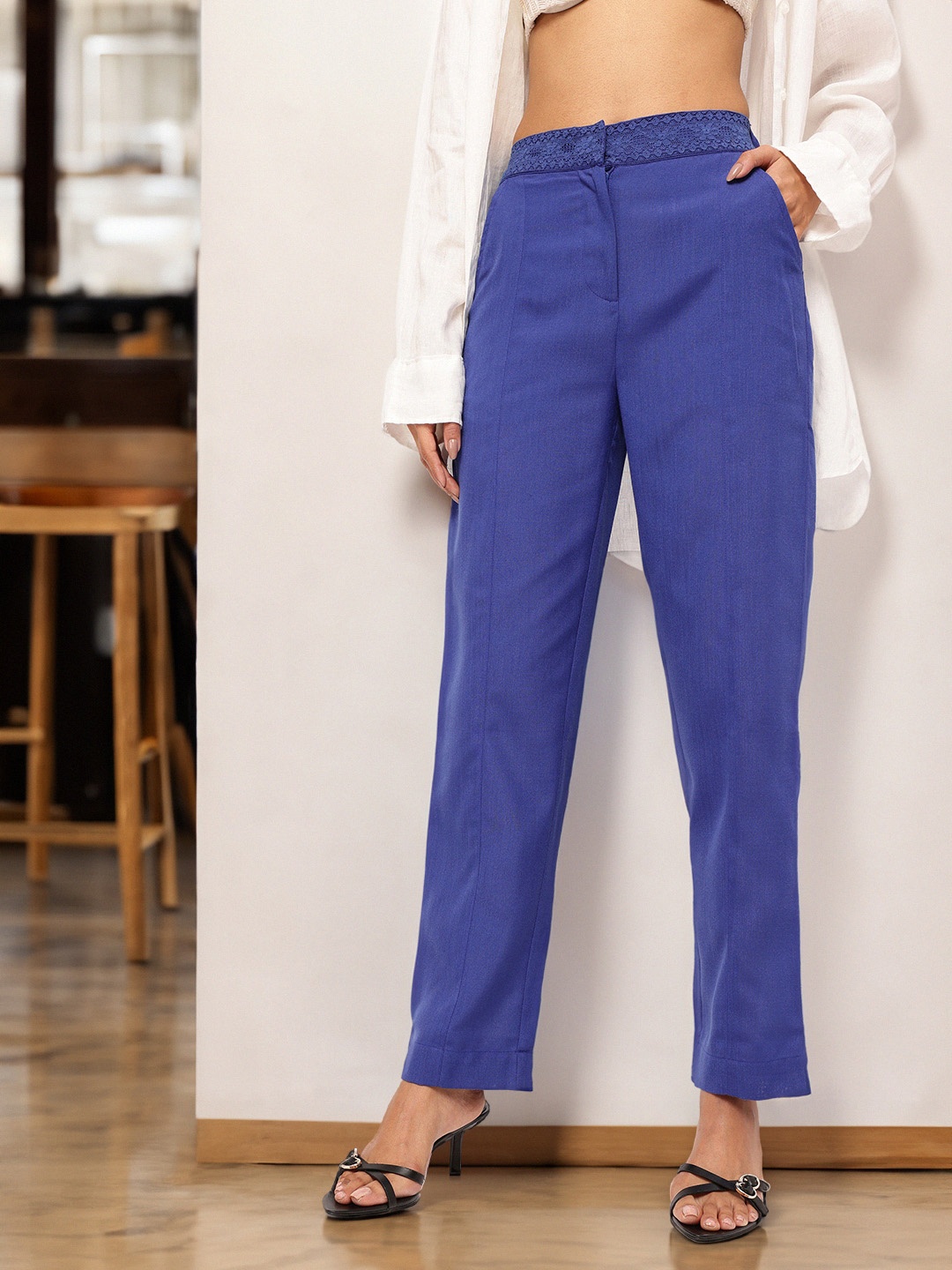 

Women Holiday Chic Celebrate In Style Regular Trousers, Blue