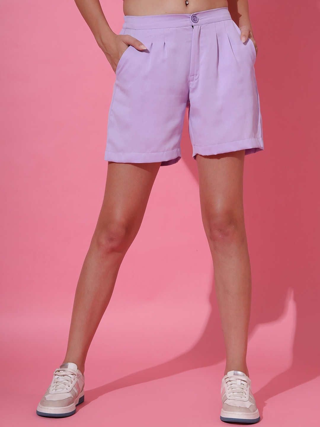 

FITHUB Women mid rise Loose Fit Outdoor Shorts, Lavender