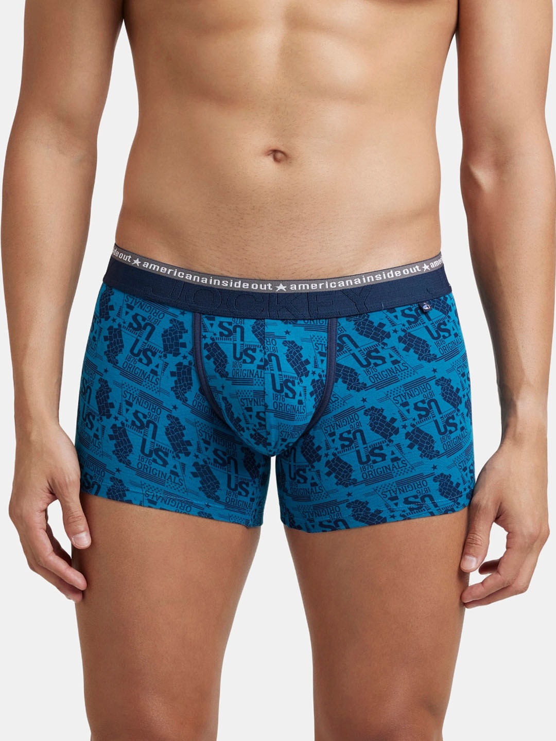 

Jockey Super Combed Cotton Stretch Printed Trunk with Ultrasoft Waistband-US63, Teal