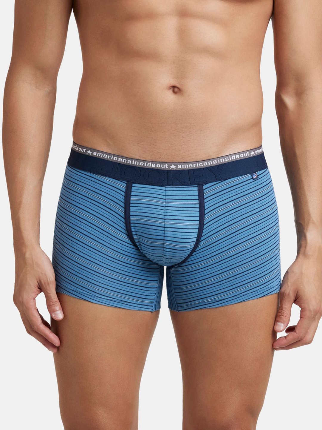 

Jockey Stretchable Stripe Trunk with Ultrasoft Waistband-US68, Blue