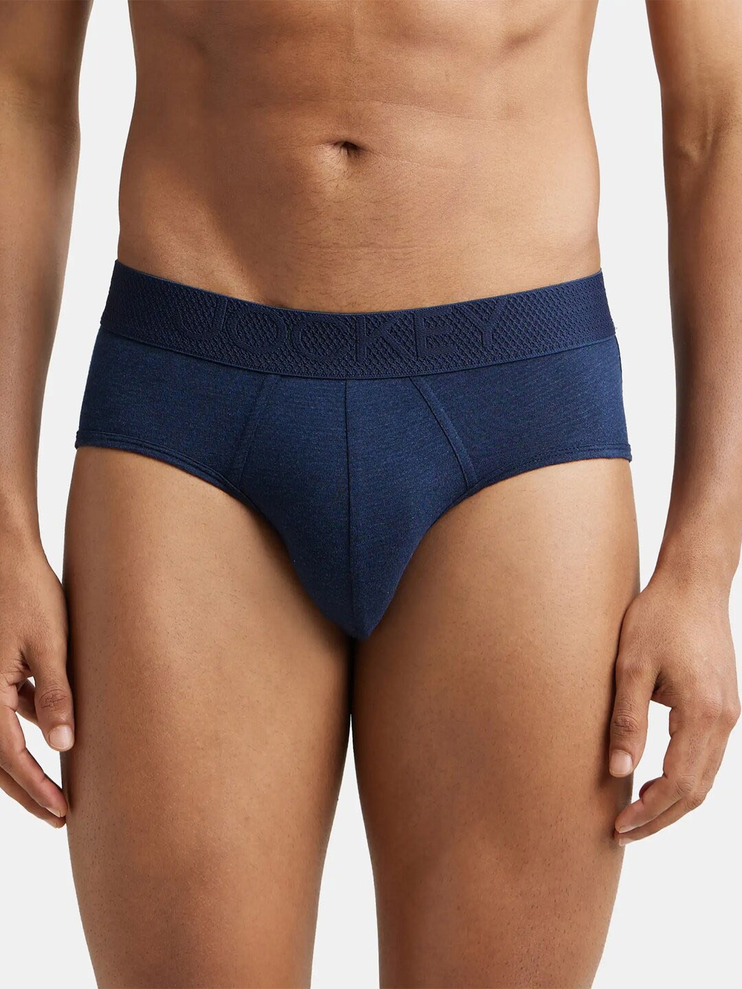 

Jockey Bamboo Cotton Elastane Stretch Breathable Mesh Brief with StayDry Treatment - LM05, Navy blue