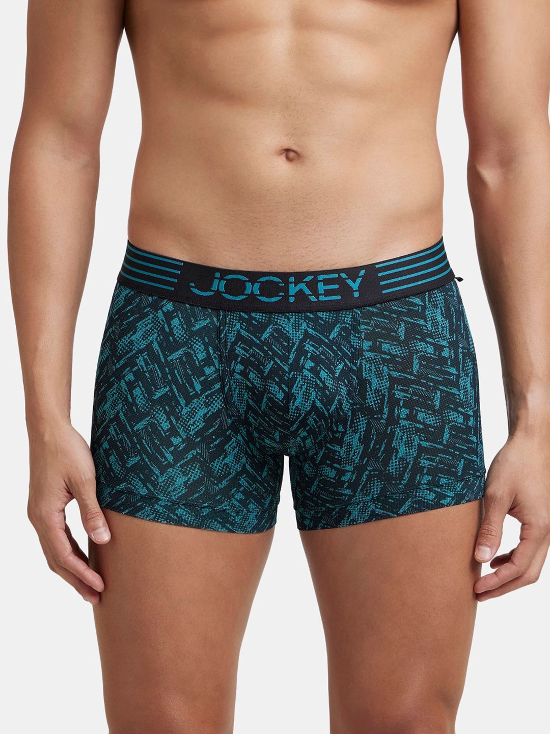 

Jockey Microfiber Printed Trunk with Breathable Mesh and Stay Dry Technology-MM08, Blue