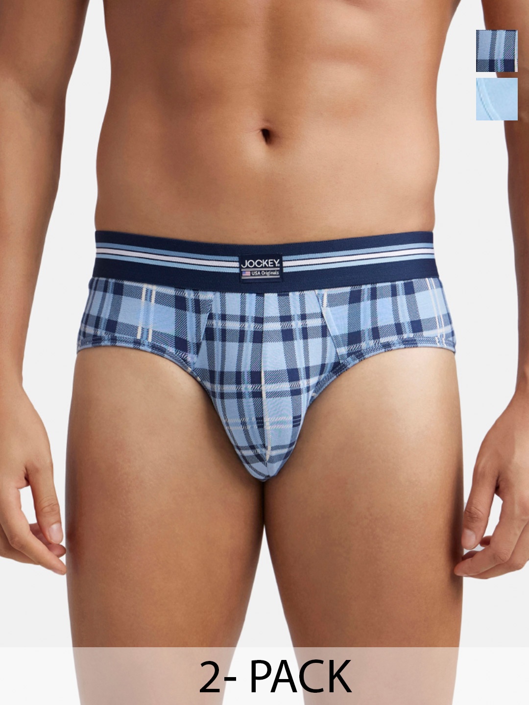 

Jockey Pack Of 2 Super Combed Cotton Printed Brief with Ultrasoft Waistband-UI20, Blue