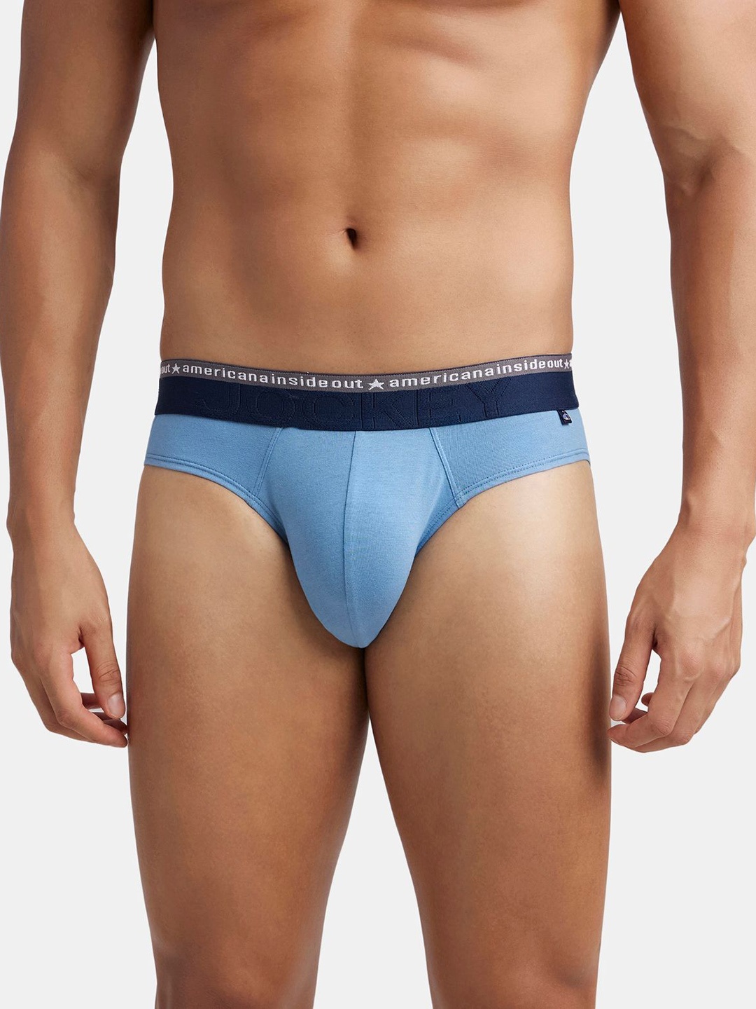 

Jockey Super Combed Cotton Stretch Solid Brief with Ultrasoft Waistband-US59, Blue