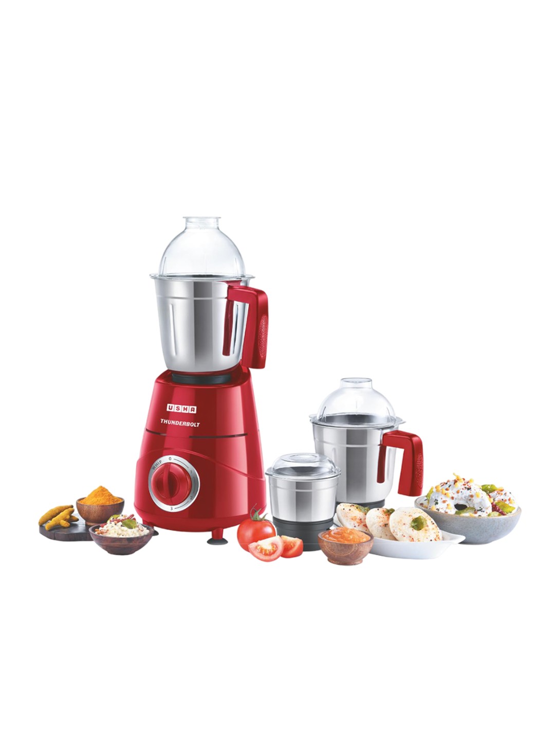 

Usha Thunderbolt Red 800 Watt Copper Motor Mixer Grinder