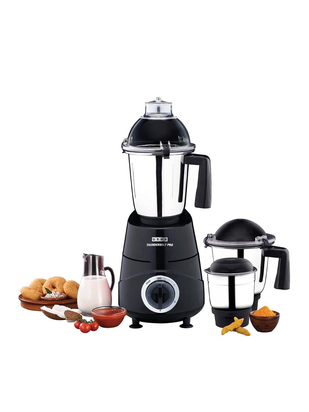 

Usha Thunderbolt Pro Mixer Grinder- 1000 Watt, Black