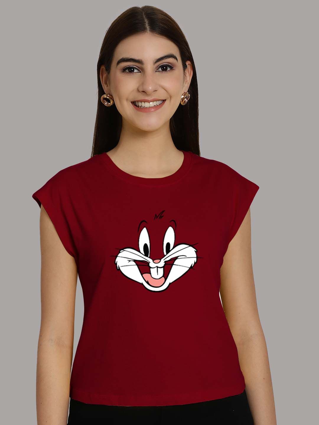 

Friskers Graphic Printed Extended Sleeves Pure Cotton Regular T-shirt, Maroon