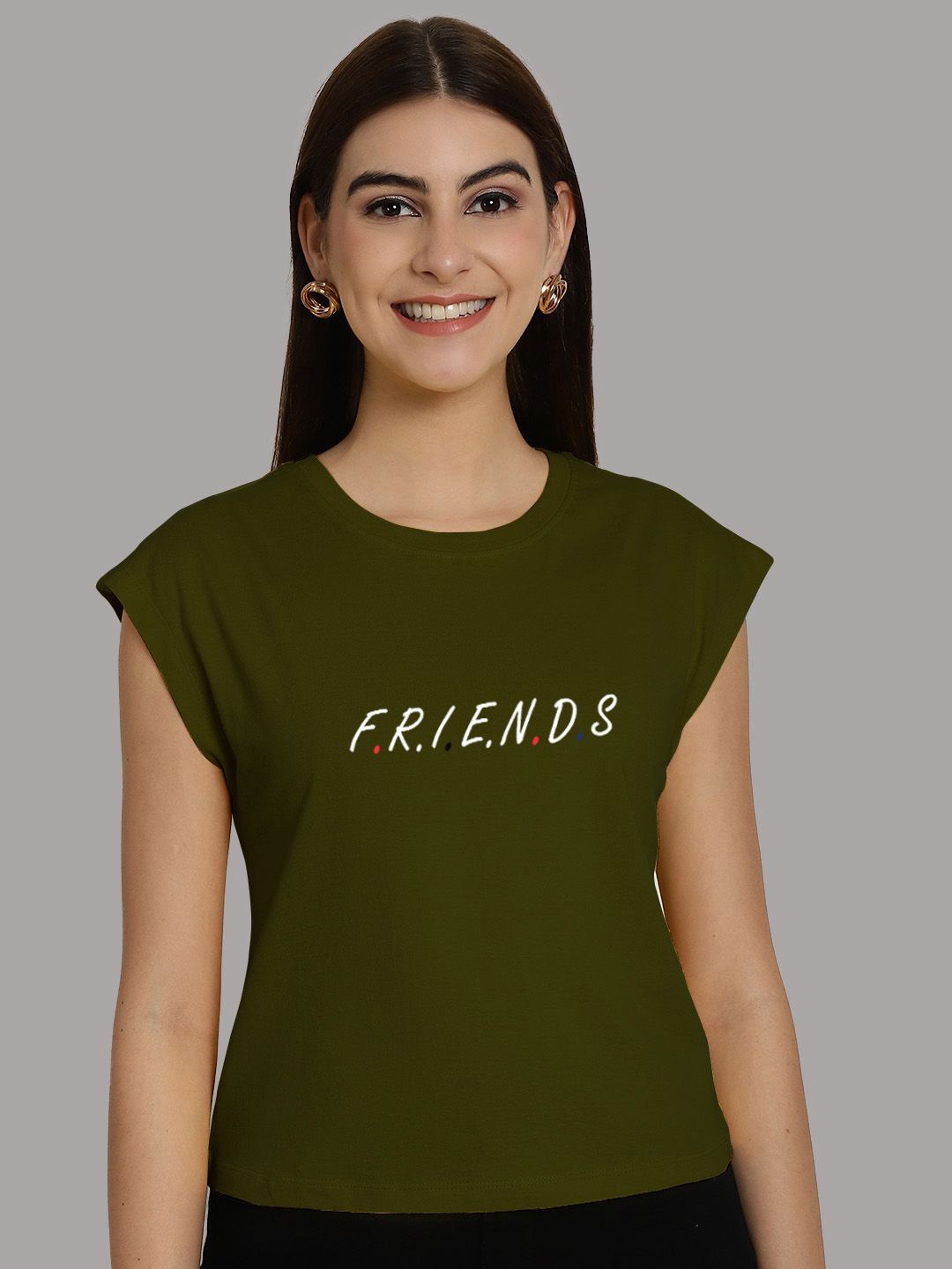 

Friskers Typography Printed Extended Sleeves Pure Cotton Regular T-shirt, Olive