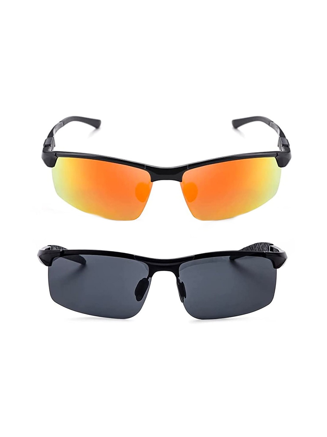 

Intellilens Unisex Pack of 2 Sunglasse with Polarised Lens, Orange