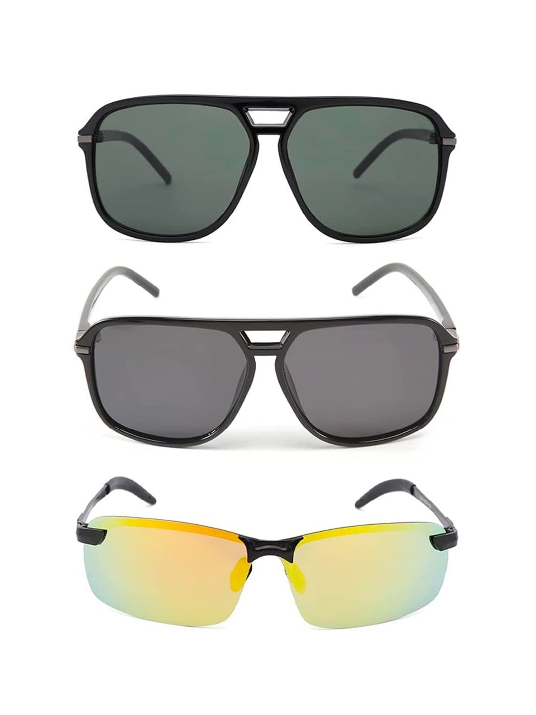 

Intellilens Unisex Set of 3 Sunglasses with Polarised Lens 3000000092251, Yellow