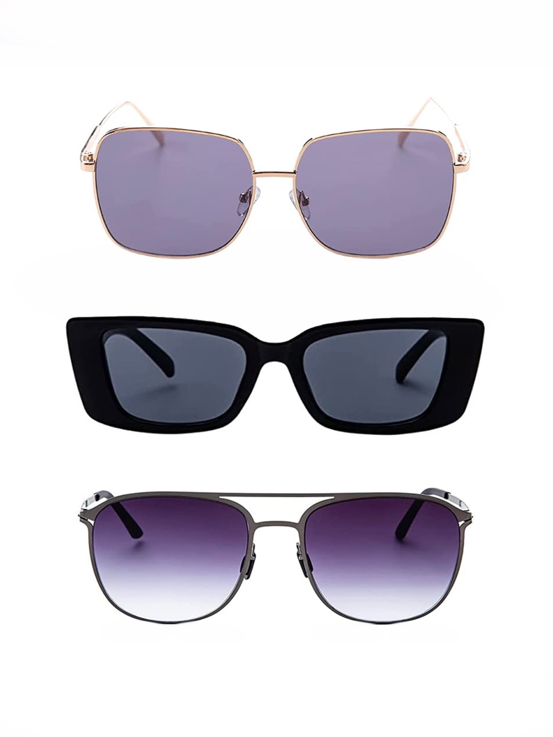 

Intellilens Unisex Pack Of of 3 Sunglasse with Polarised Lens 3000000092247, Purple