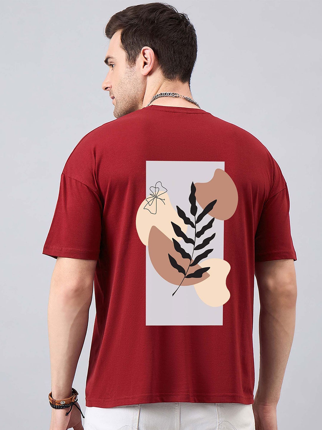 

GESPO Men Graphic Printed Round Neck Cotton T-shirt, Red