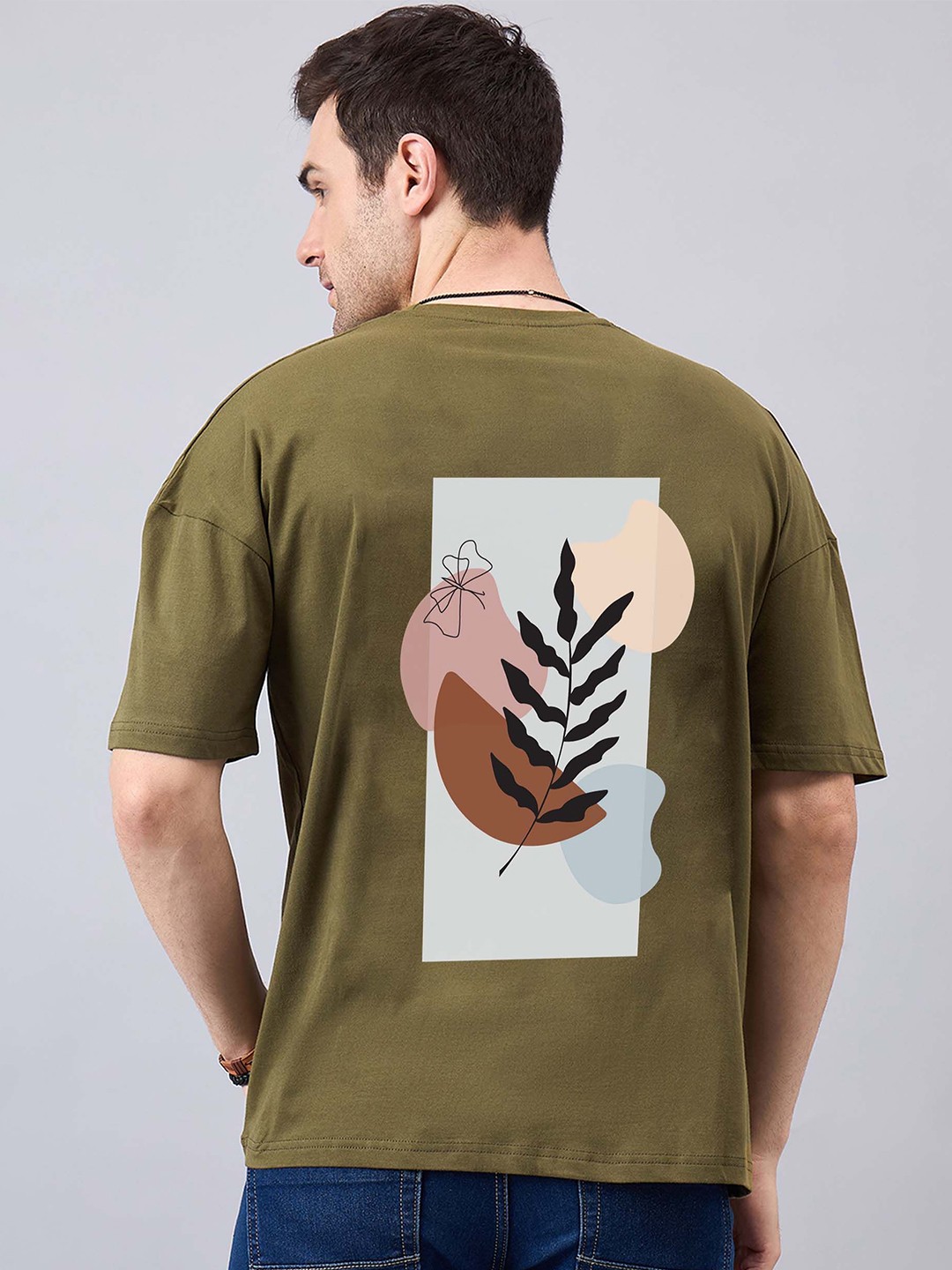 

GESPO Graphic Printed Cotton T-shirt, Olive