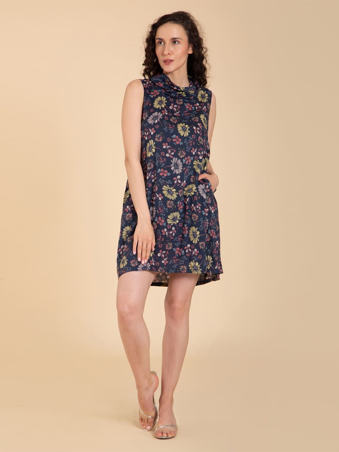 

Seryeon Floral Printed Liva A Line Dress, Blue