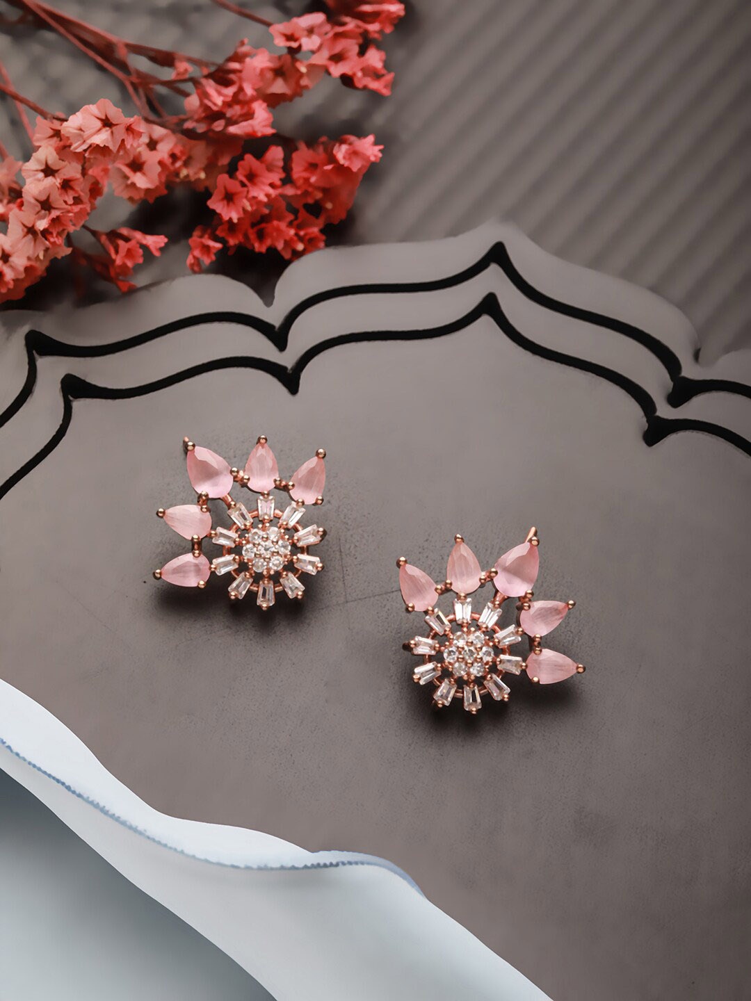 

Jazz and Sizzle Women Contemporary Studs Earrings, Rose gold