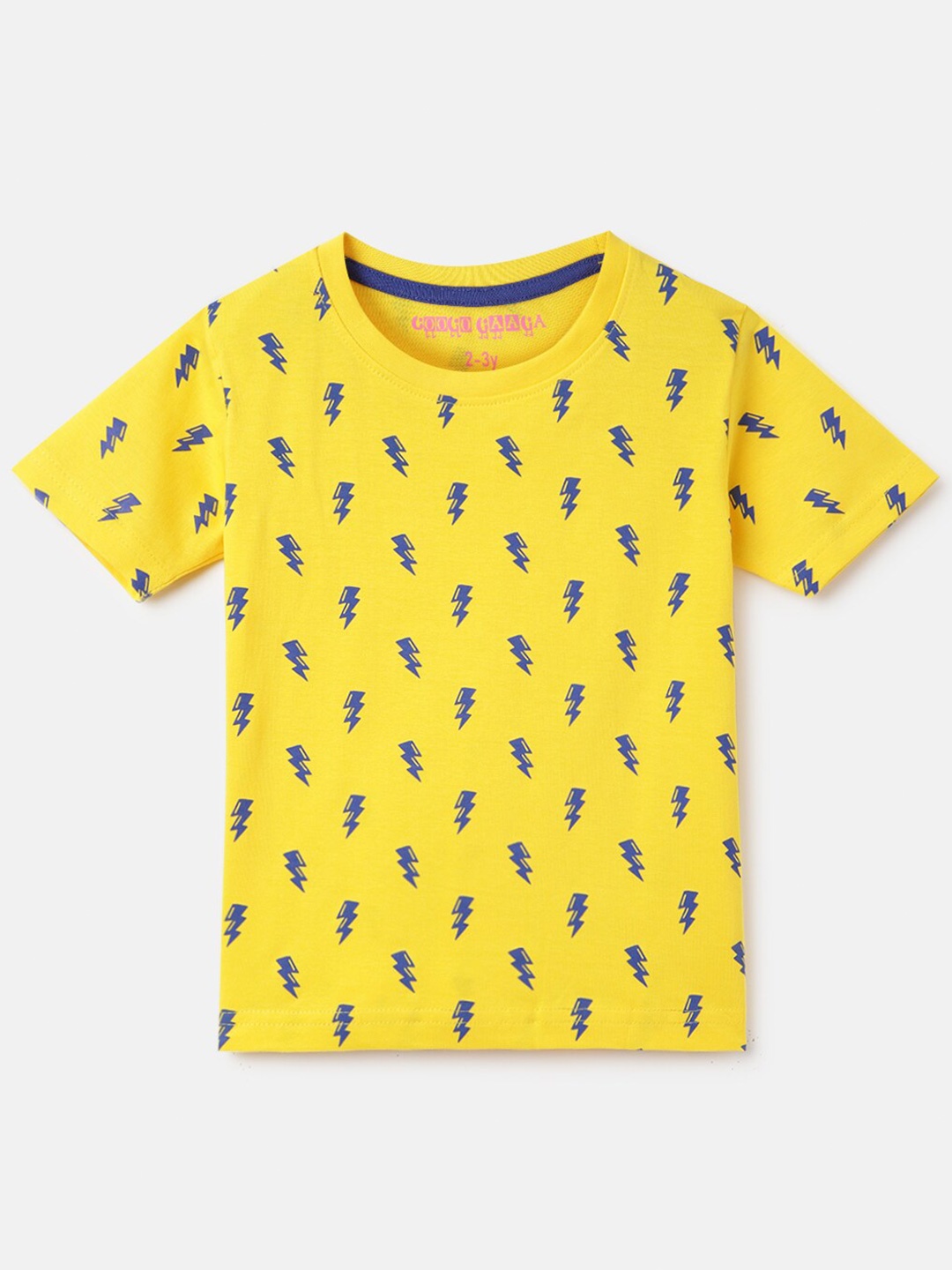 

Googo Gaaga Boys Printed Round Neck Short Sleeves Cotton T-shirt, Yellow