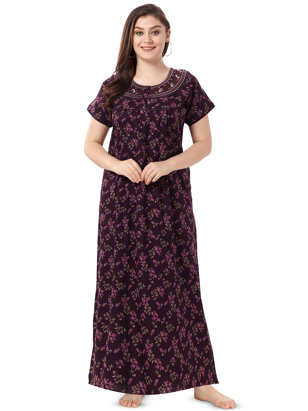 

Soulemo Printed Maxi Nightdress, Burgundy