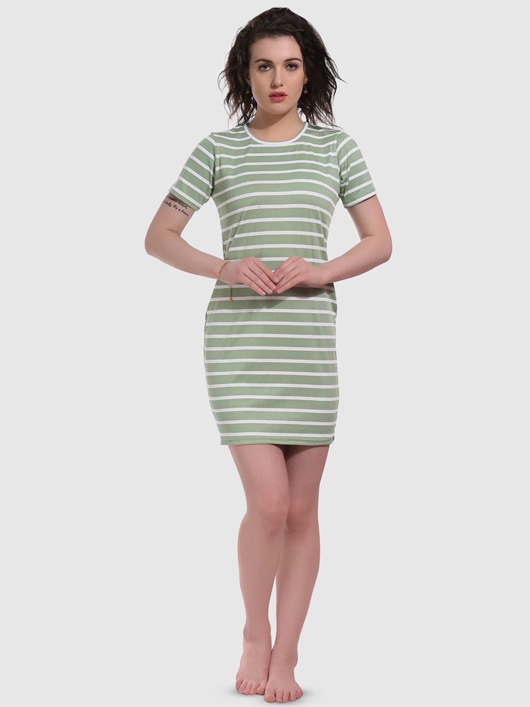 

ESOROUCHA Striped Nightdress, Green