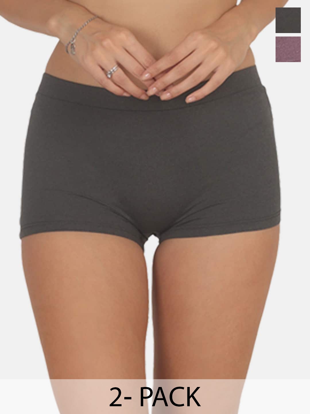 

POOJA RAGENEE Pack Of 2 Hipster Briefs- PQ5026_2P_BL_PUR_S, Black