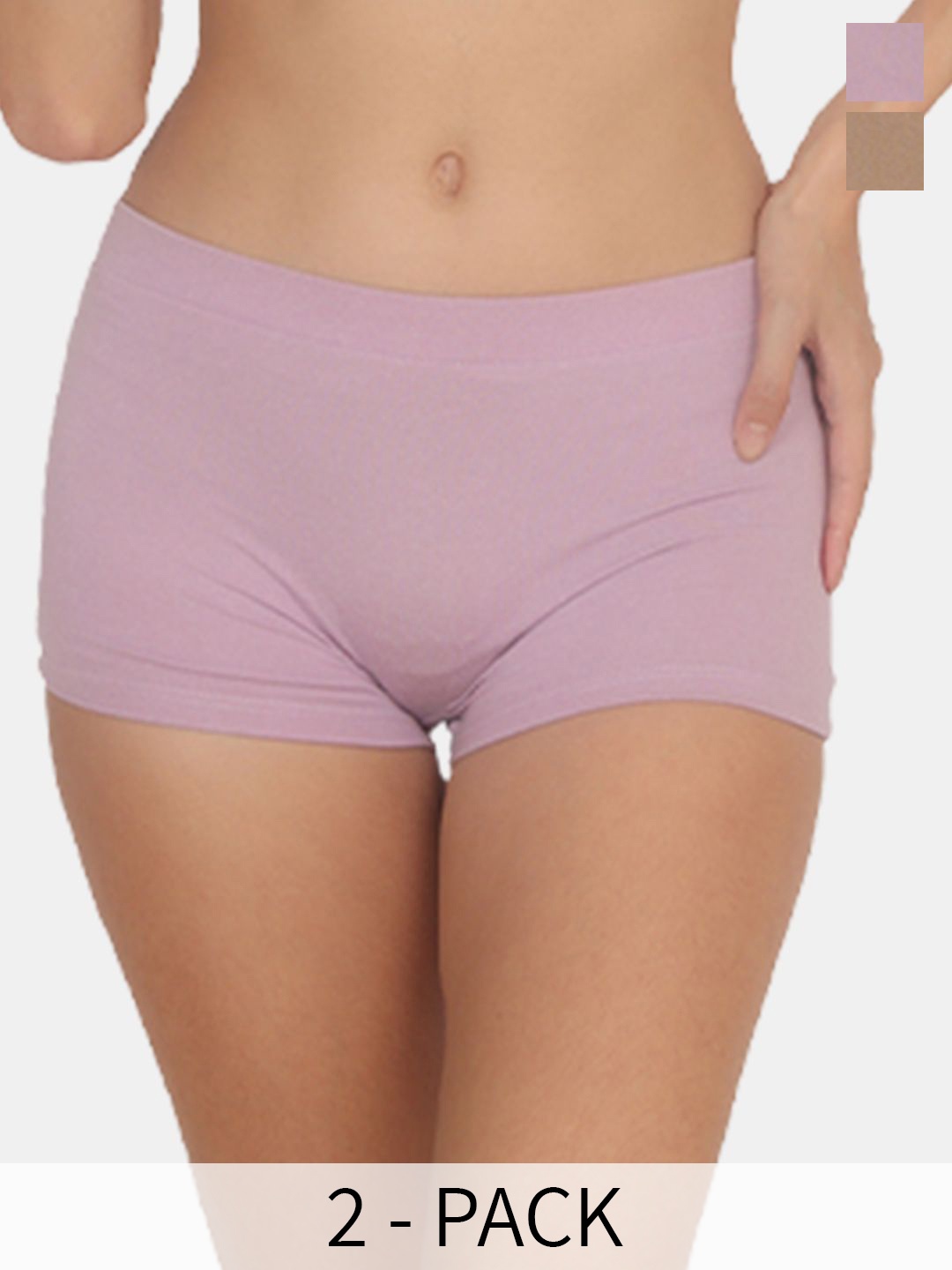 

POOJA RAGENEE Pack Of 2 Cotton Boyshorts Briefs PQ5026_2P_PCH_SK_S, Beige