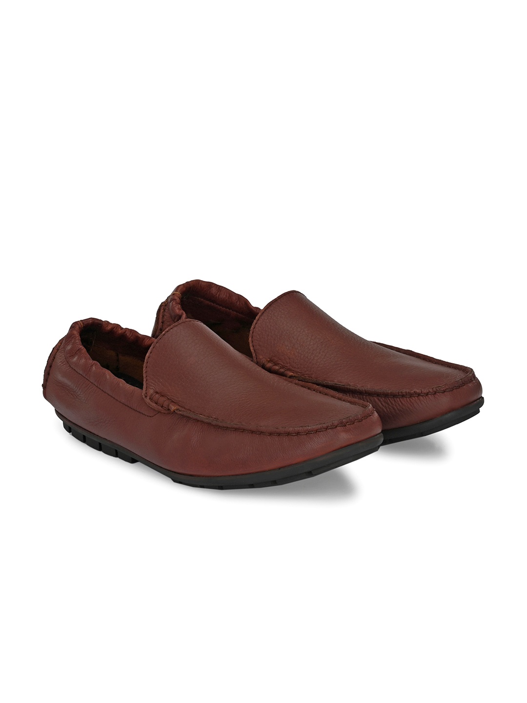 

Egoss Men Leather Loafers, Maroon