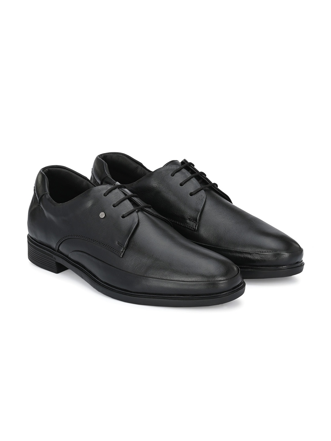 

Egoss Men Textured Leather Derbys, Black