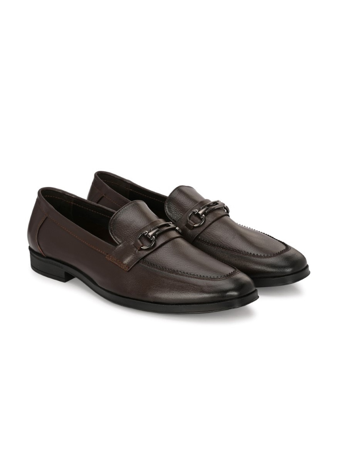 

Egoss Men Solid Lightweight Leather Loafers, Brown