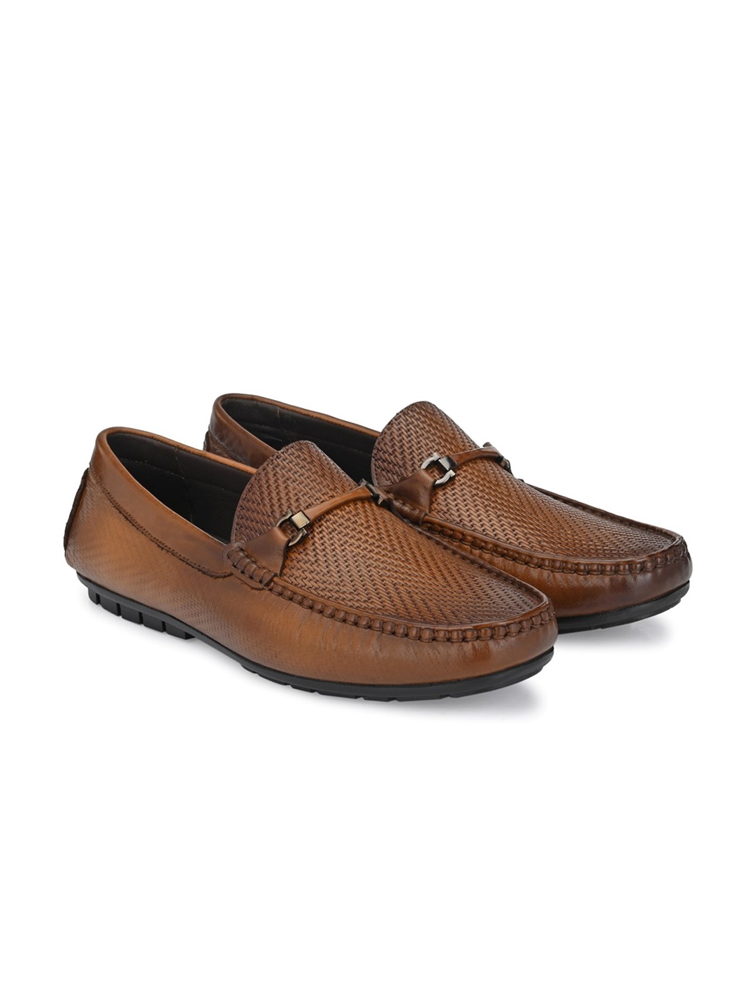 

Egoss Men Leather Formal Loafers, Tan