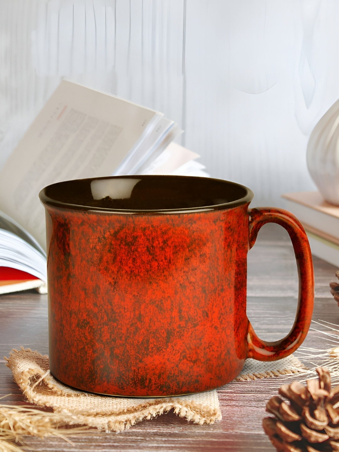 

StyleMyWay Red & Green Ombre Ceramic Glossy Mug 550 ml