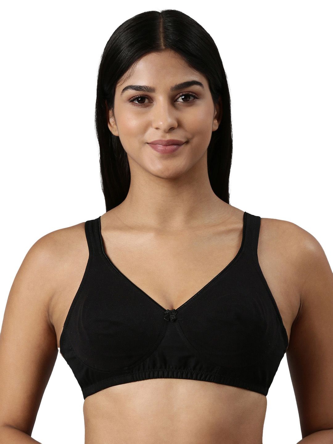 

BLOSSOM Solid Full Coverage Bra, Black