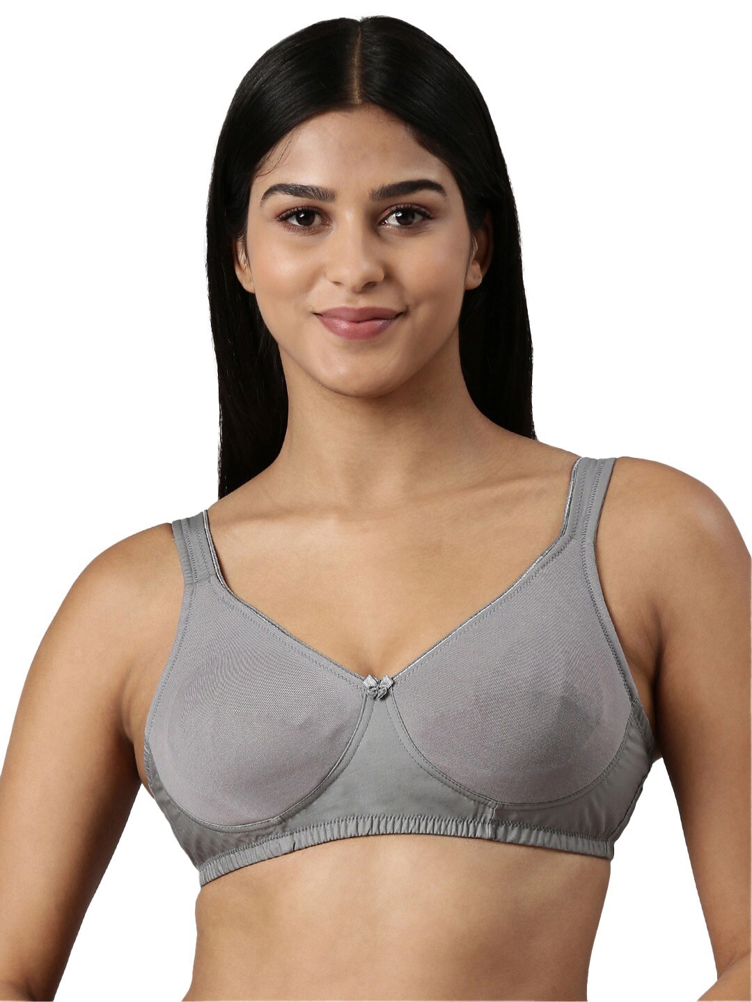 

BLOSSOM Solid Full Coverage Bra, Grey