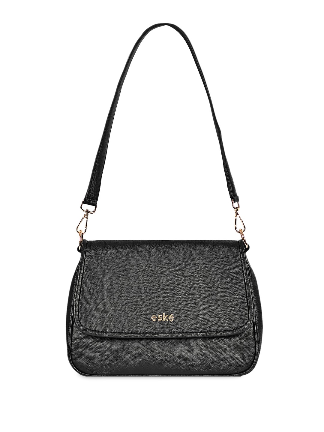 

Eske Odette Vegan Leather Regular Solid Structured Shoulder Bag, Black