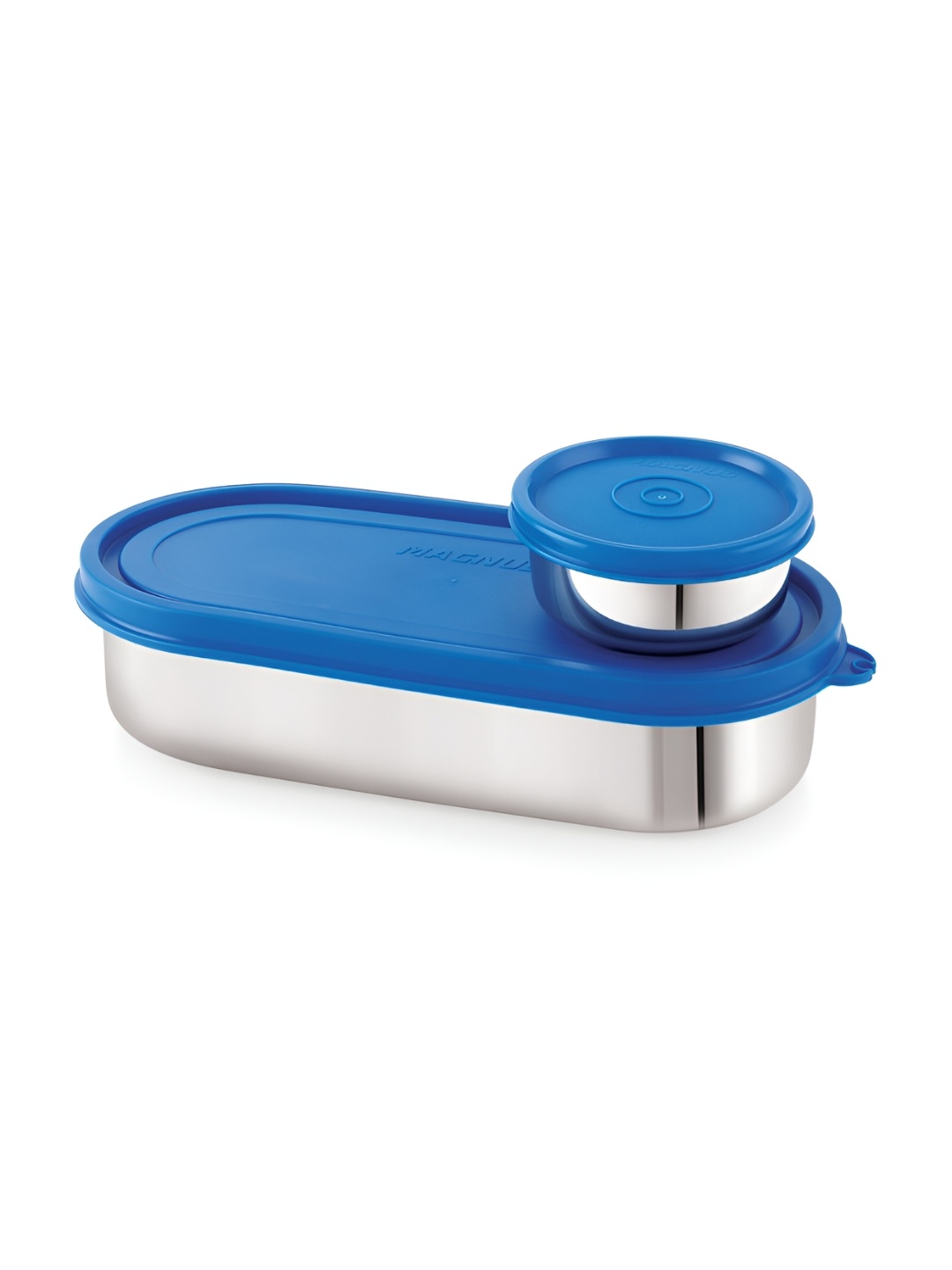 

MAGNUS Blue Easy Lock SS Deep Prime Oval Stainless Steel Lunch Box