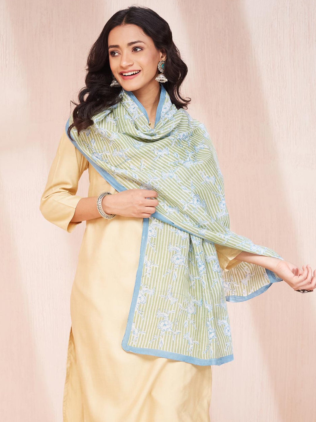 

Fabindia Viscose Stole, Green