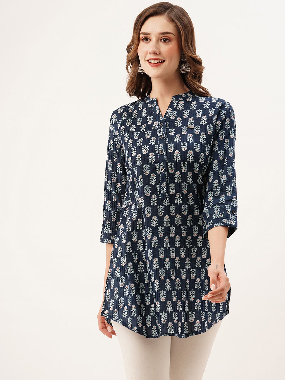 

ODETTE Women Ethnic Motifs Printed Kurta, Blue