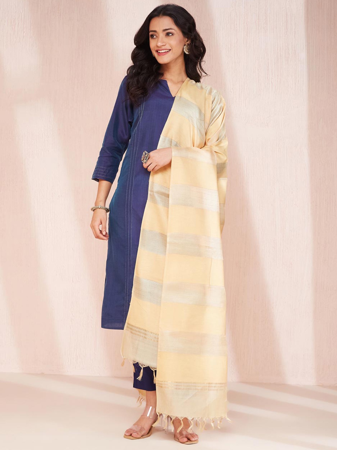 

Fabindia Woven Design Dupatta, Yellow