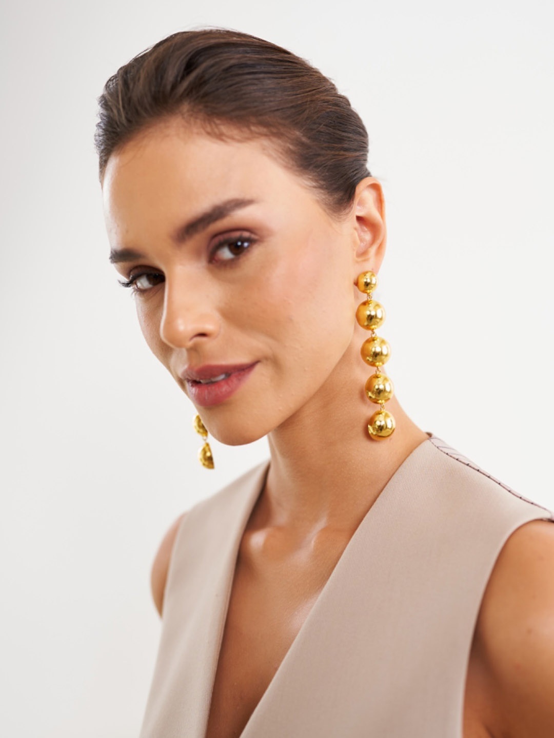 

Eurumme Contemporary Drop Earrings, Gold