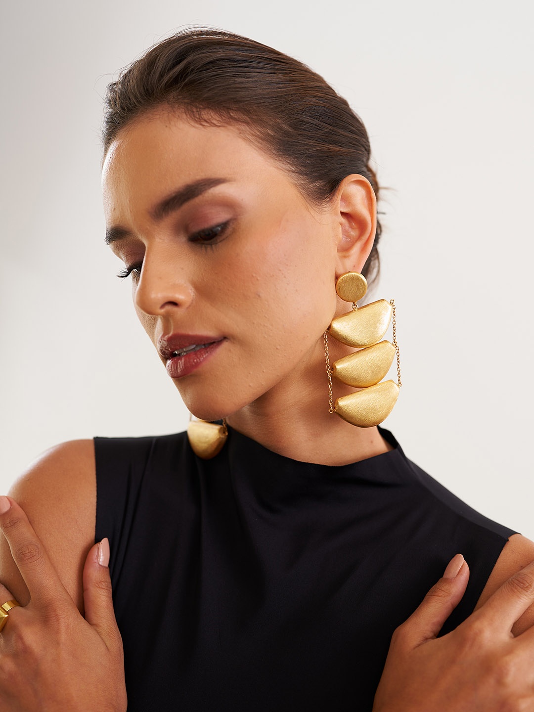 

Eurumme Contemporary Drop Earrings, Gold